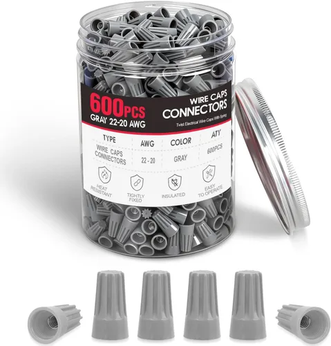 Vista 12 de Nilight Kit de conectores de cable rojo de 100 piezas, tapas de cable eléctrico 14-12 AWG Terminal de cable eléctrico giratorio con resorte
