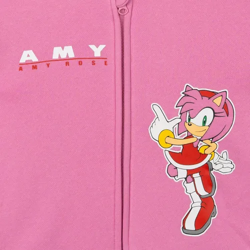 Vista 5 de SEGA Sonic the Hedgehog - Sudadera con capucha y cremallera para cosplay Amy Rose