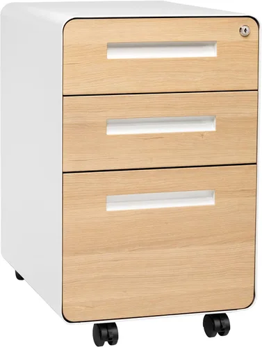 Vista 10 de Laura Davidson Furniture Stockpile Archivador de 3 Cajones con Cerradura - Archivador de Metal Bajo Escritorio de Oficina, Carpetas de Archivo