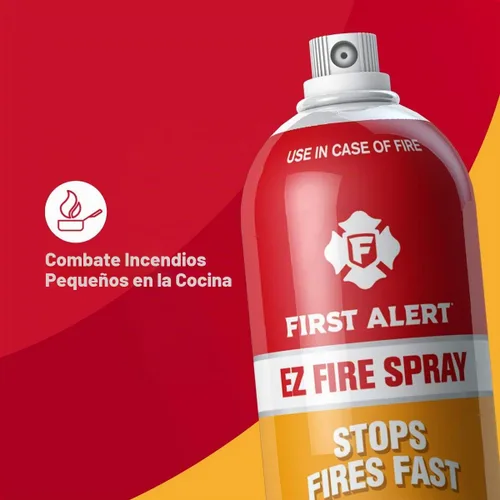Vista 4 de First Alert EZ AF400 - Aerosol de extinción de incendios en aerosol, rojo, 18 onzas (paquete de 1)
