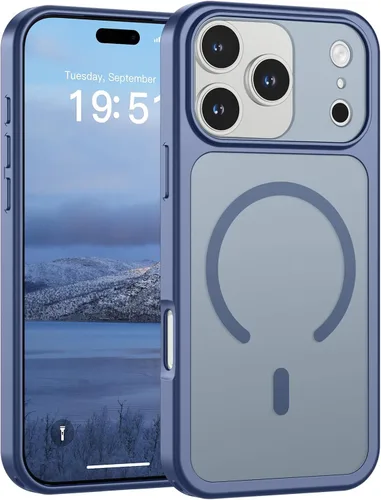 Vista 66 de SUPFINE Funda magnética para iPhone 11 Pro Max (compatible con MagSafe) (protección contra caídas de grado militar), delgada, translúcida mate, a