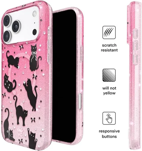 Vista 563 de VELVET CAVIAR Funda para iPhone 15, compatible con MagSafe, probada contra caídas de 10 pies, fundas protectoras de diseño, leopardo color rosa