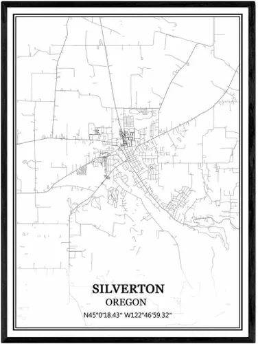 Vista 11 de TANOKCRS Milwaukie Oregon USA America Map - Póster impreso en lienzo sin marco, moderno mapa blanco y negro, regalo de recuerdo, decoración