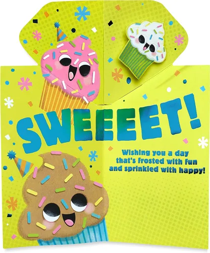 Vista 2 de American Greetings Tarjeta de cumpleaños desplegable para niños (Sweeeet!)