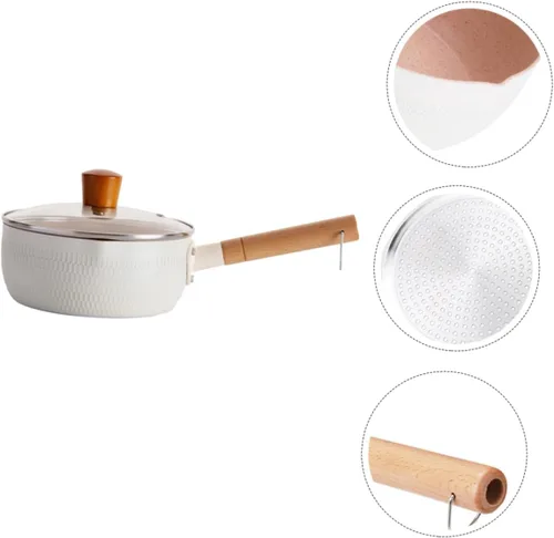 Vista 5 de 1 juego de sartén antiadherente multifuncional olla de cocina para guisos de fideos instantáneos y comida mango ergonómico fácil de limpiar tapa