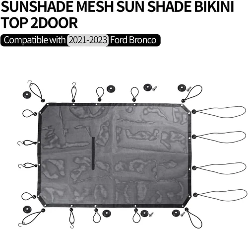 Vista 7 de JWWY Parasol de malla para el sol, protección solar para bikini en la parte superior del techo, malla de protección solar para 2021-2026+ Ford