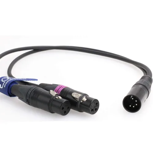 Vista 2 de Cable XLR de 5 pines a 3 pines XLR Arri Cámara Cable de señal de audio de doble canal