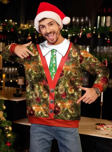 Vista 4 de Arvilhill Sudaderas de manga larga con estampado en 3D de Navidad para hombre
