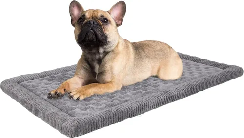 Vista 10 de Almohadilla para jaula de perro 24x17 pulgadas gris, colchoneta de cama de espuma viscoelástica para perro pequeño y gato, lavable, cama para dormir