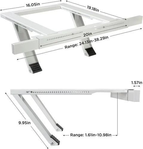 Vista 2 de Ivation Soporte de aire acondicionado, no requiere herramientas ni taladros, montaje de CA para ventana fácil de instalar, acero resistente, soporta