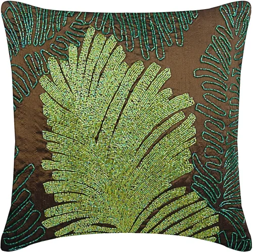 Vista 15 de The HomeCentric Fundas de almohada, fundas de cojín decorativas marrones para sofá de 16 x 16 pulgadas (15.7 x 15.7 in), cojines jacquard, 7. Marrón