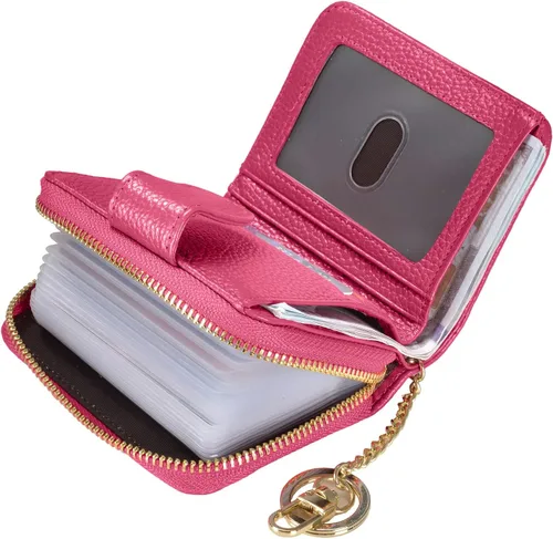 Vista 8 de Beurlike billetera de cuero, con tarjetero con bloqueo RFID, organizador, billetera segura para mujer