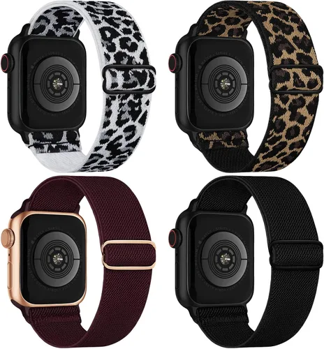 Vista 44 de 4 Pack Stretchy Solo Loop Compatible with Apple Watch Bands Women Men