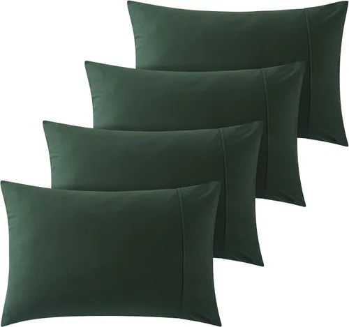 Vista 48 de Household - Juego de 2 fundas de almohada de 100 % algodón de jersey, 20 x 30 pulgadas, peso ligero, cómodas y súper suaves, con cierre de sobre