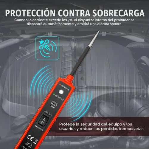 Vista 5 de CMTOOL Probador de Sonda de Circuito de Potencia 6V-24V CC Luz de Prueba, Probador de Circuito Automotriz Buscador de Corto en Coche, Activación