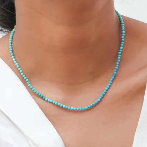 Vista 26 de Gempires - Collar de cuentas de piedras naturales hechas a mano, joyería de cristal hipoalergénica de 20 pulgadas, chapado en oro, joyería de moda