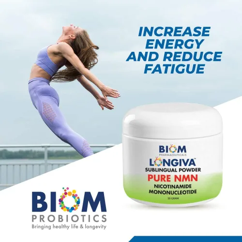 Vista 7 de Biom NMN Sublingual Powder. Número de productos incluidos: 1 pieza(s). Mononucleótida de nicotinamida nanotizada avanzada, regeneración