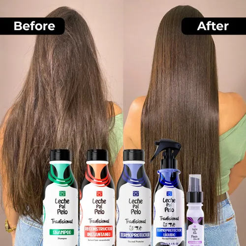 Vista 6 de Leche Pal Pelo Protector térmico para el cabello sin tratamiento con soja natural, trigo y aloe vera, 14.9 onzas.