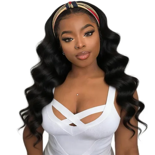 Vista 58 de XSY: Peluca de diadema de cabello humano de onda profunda sin pegamento, sin encaje frontal, peluca de diadema rizada, lista para usar y llevar