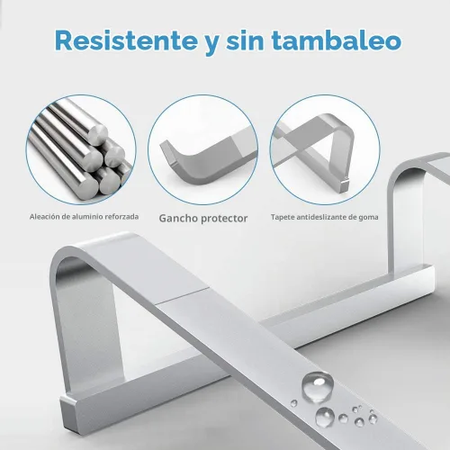 Vista 4 de LENRUE Soporte de computadora portátil para escritorio, soporte estable para MacBook Pro, elevador ergonómico de aluminio para computadora de 12