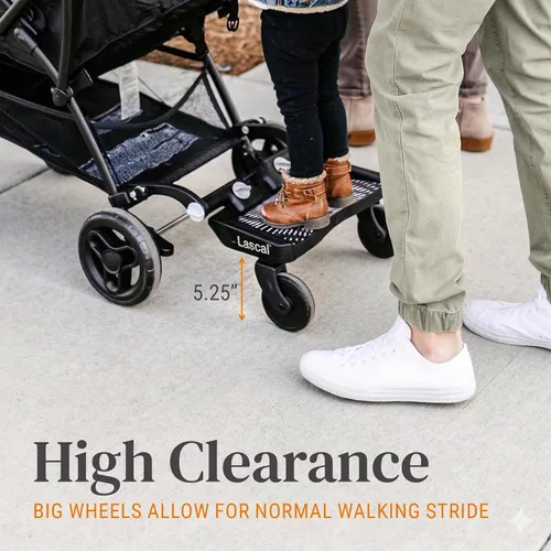 Vista 7 de Lascal BuggyBoard Mini Tabla Universal para Cochecito, Se Adapta al 90% de los Cochecitos Incluyendo UPPAbaby, Baby Jogger, Bugaboo, Accesorio