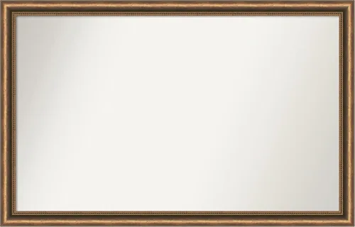 Vista 95 de Amanti Art Espejo de baño de bronce para sobre fregadero, 24 x 24 pulgadas, espejo de tocador cuadrado estrecho de bronce Manhattan, marco de madera