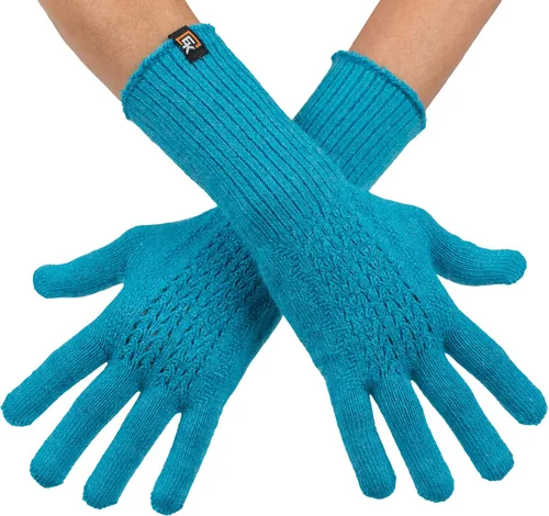 Vista 11 de Women's Baby Alpaca Mesh Knit Gloves, Made in USA, Super Soft Lightweight Winter Gloves Negro