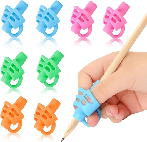 Vista 10 de SANNIX Paquete de 16 pinzas de lápiz para escritura a mano para niños, soporte para lápices para niños, agarre de escritura a mano, agarres