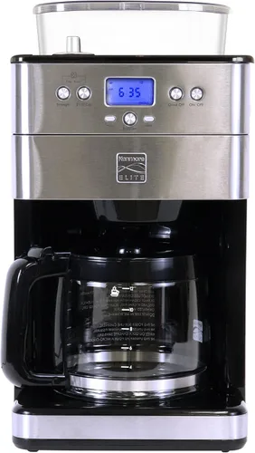 Vista 9 de Kenmore Elite Cafetera de Moler y Preparar – Molinillo integrado, máquina automática de café por goteo, cafetera programable de 12 tazas, molinillo