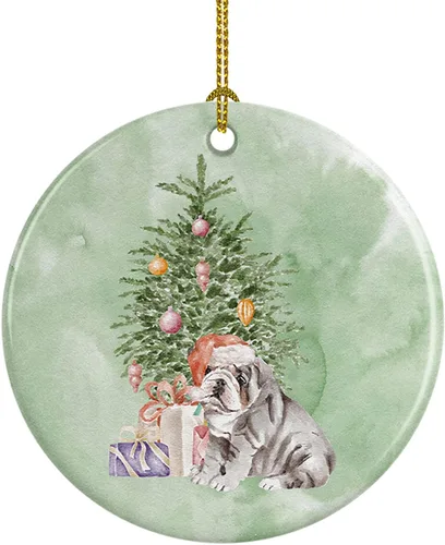 Vista 72 de Caroline's Treasures Bulldog, Bulldog inglés #2 y árbol de cerámica adorno colgante para árbol de Navidad, decoración colgante para el hogar