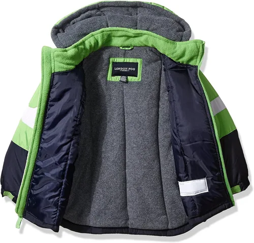 Vista 2 de LONDON FOG Big Boys 2-Piece Colorblock Snow Bib and Jacket Snowsuit