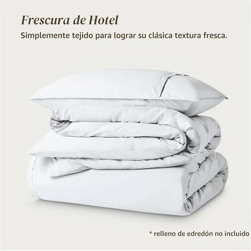 Vista 6 de Bare Home 100% Organic Cotton Percale Duvet Cover Set (Twin/Twin XL, White)