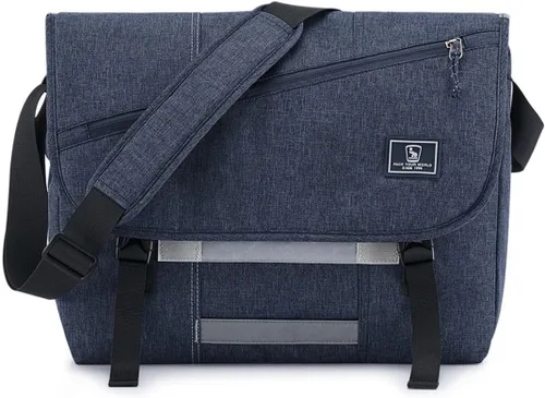 Vista 8 de OIWAS Bolsa tipo mensajero para hombre, 14 pulgadas, bolsa cruzada para computadora portátil, bolsa de hombro, bolsa de hombro para universidad
