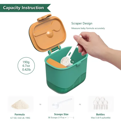 Vista 4 de WAN-WAN Dispensador de fórmula para bebés sobre la marcha, contenedor de fórmula de leche en polvo para viajes
