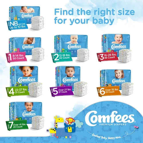 Vista 8 de Comfees Pañales de bebé prémium con sistema de ajuste total para niños y niñas, talla 5, 27 unidades, CMF-5