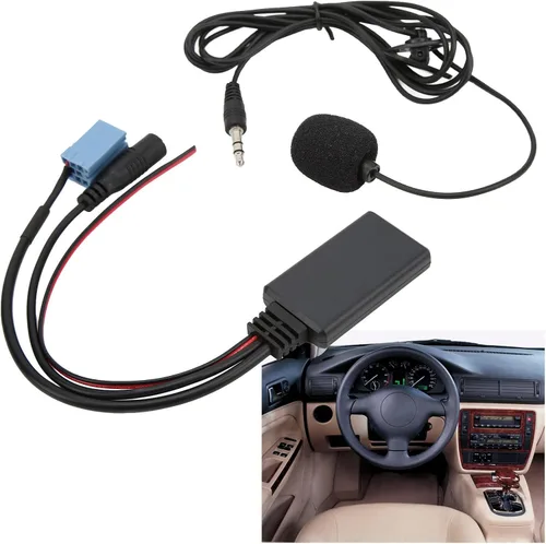 Vista 5 de Tbest Cable estéreo Bluetooth5.0 Aux in 0.138 in Jack Iso 7 607 897 093 Terminales de reemplazo de micrófono manos libres y arneses de cableado