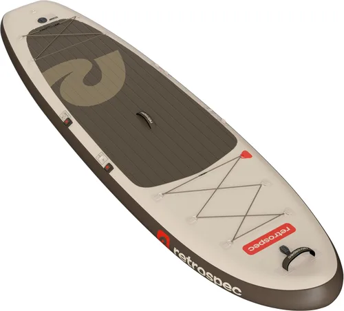 Vista 5 de Retrospec Weekender XL Inflatable Paddle Board - Lake Essentials SUP with 400lb Capacity - Wide 11' x 35" x 8" All-Around Board for Fishing & Roca
