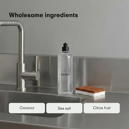 Vista 4 de Public Goods Jabón natural para platos Jabón de cocina A base de plantas y vegano Líquido detergente transparente para platos Fórmula