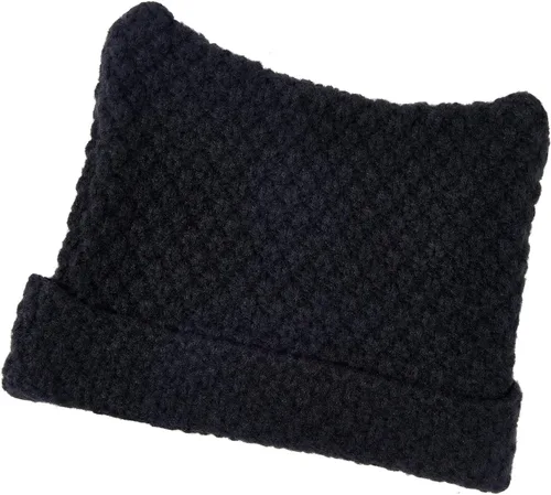 Vista 2 de Century Star Gorros de ganchillo para mujer, gorro de gato, gorro de invierno cálido de punto a rayas, accesorios de gorra Y2K, gorros holgados