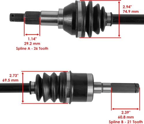 Vista 3 de Caltric Eje de articulación CV delantero derecho compatible con Can-am Outlander 570 4X4 2016 2017 2018 2019 2020 excepto XMR