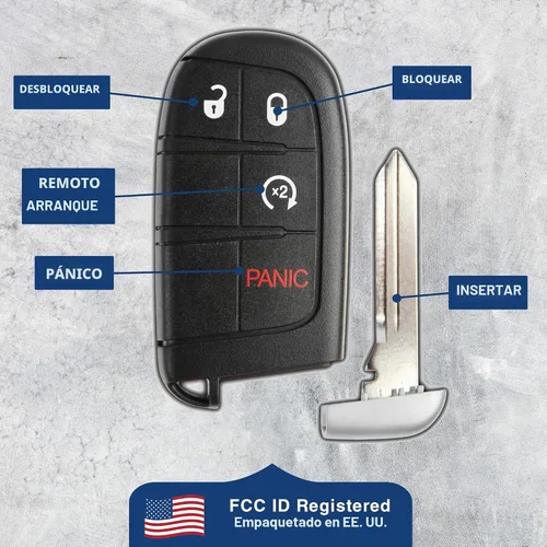 Vista 6 de KeylessOption Control remoto de entrada sin llave con llavero de llave inteligente y arrancador para coche para Dodge Journey Durango M3N-40821302