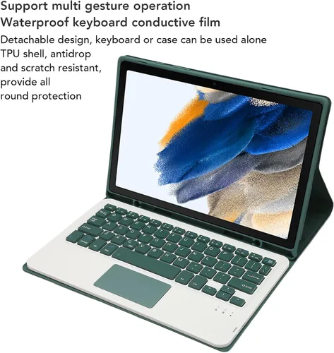 Vista 9 de Wireless Tablet Keyboard Case Tab A8 10.5in 2022 Dark Green with Precise Cutouts for Everyday Use (Touchpad)