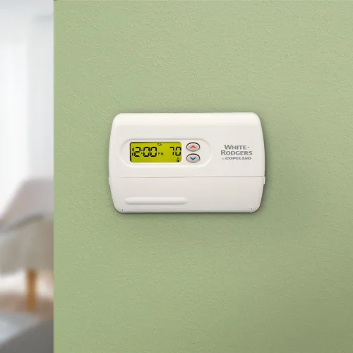 Vista 6 de Emerson Termostato digital programable con bomba de calor 1F82-261, 5-2 días, color blanco