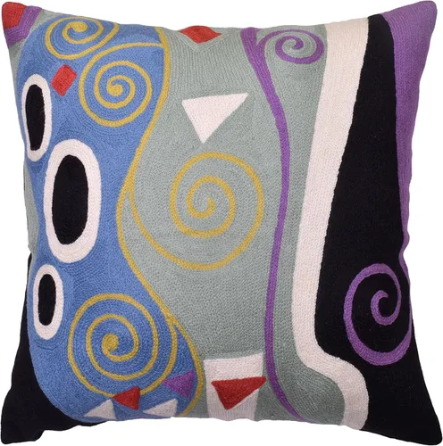 Vista 11 de Klimt - Funda de almohada moderna azul para sofá Almohadas contemporáneas azules Cojín de silla moderno abstracto Almohada moderna