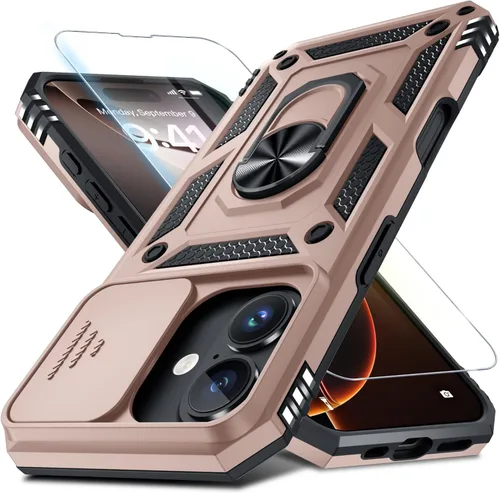 Vista 69 de Janmitta Funda para iPhone 8 Plus/7 Plus/6 Plus, Cubierta de Teléfono con Cubierta Deslizante Integrada para Lente de Cámara + Protector