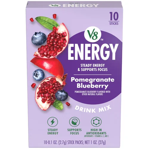 Vista 15 de V8 Energy Peach Mango - Bebida energética en polvo, paquete de 0.10 onzas (10 unidades)