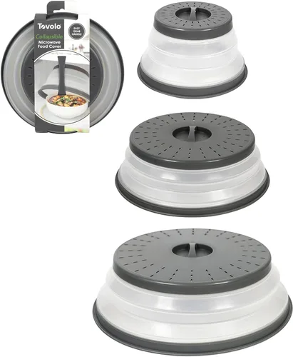 Vista 15 de Tovolo Cubierta antisalpicaduras para microondas para alimentos, mediano (rojo manzana acaramelada) – Tapa protectora antisalpicaduras de silicona