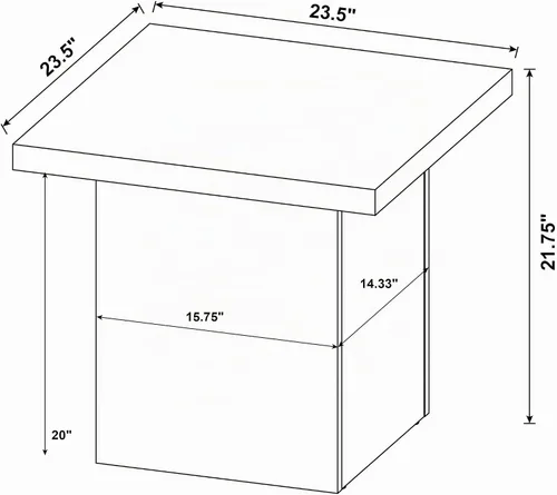 Vista 3 de Coaster Devar 710887 - Mesa auxiliar cuadrada para sala de estar, 23.5 Dark Pine