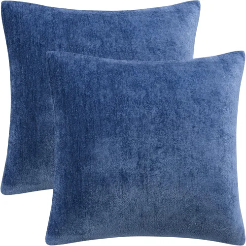 Vista 10 de PiccoCasa Juego de 2 fundas de almohada de chenilla, 20 x 20 pulgadas Borgoña
