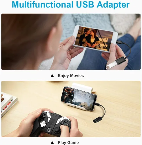 Vista 5 de Adaptador USB C a USB [Paquete de 2], Cable OTG Tipo C Macho a USB A Hembra Adaptador Usb a Usbc-c Compatible con Macbook Pro/Air iPad Pro 2022 2021